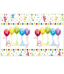 Decorata Happy Birthday Streamers - Plastic Tablecover 120x180cm - 81845