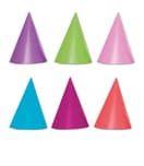Unicolor Hats - Horns - Popcorn bags - Unicolour Hats (Assorted Colours) - 89179