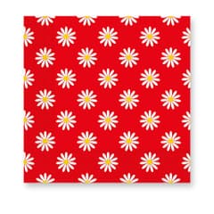 Seasonal Napkin Designs - Red Daises 3-ply Paper Napkins 33X33cm. - 91047