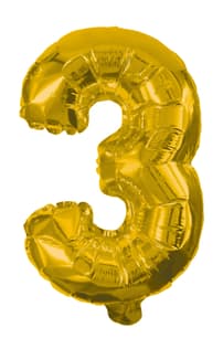 Numeral Foil Balloons - 85 cm Gold Foil Balloon No. 3 - 91187