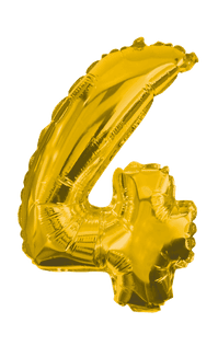 Numeral Foil Balloons - 85 cm Gold Foil Balloon No. 4 - 91188