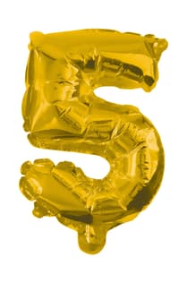Numeral Foil Balloons - 85 cm Gold Foil Balloon No. 5 - 91189