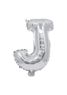 Letter Foil Balloons - Silver Foil Balloon Letter J - 91259