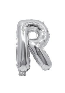 Letter Foil Balloons - Silver Foil Balloon Letter R - 91267