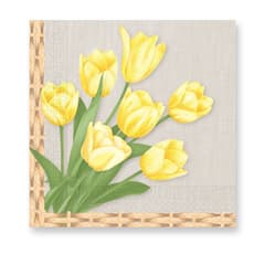 Seasonal Napkin Designs - Easter Tulips 3-ply Paper Napkins 33X33cm. - 93291
