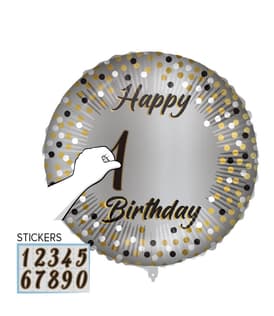 Decorated Foil Balloons - "Personalized Milestone" Round Foil Balloon 46 cm - 92414
