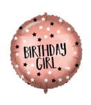 Standard & Shaped Foil Balloons - "Rose-Gold Birthday Girl" Foil Balloon 46 cm - 92415