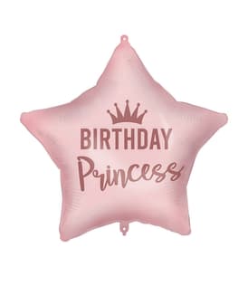 Decorated Foil Balloons - "Birthday Princess Pink" Star Foil Balloon 46 cm - 92419