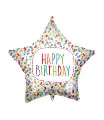 Standard & Shaped Foil Balloons - "Happy Birthday Bright Star" Foil Balloon 46 cm - 92426
