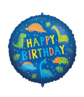 Standard & Shaped Foil Balloons - Happy Birthday Dino Foil Balloon 46 cm. - 92427