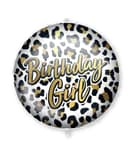 Standard & Shaped Foil Balloons - "Birthday Girl Leopard" Foil Balloon 46 cm - 92438