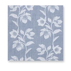 Everyday Napkin Designs - 3-ply Paper Napkins 33X33cm. Turqoise Flowers - 92908