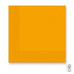 Decorata Solid Color - Yellow Three-Ply Paper Napkins 33x33 FSC - 93053
