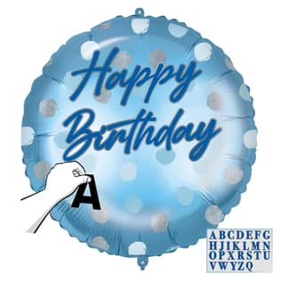Standard & Shaped Foil Balloons - "Happy Birthday" Blue Balloon - 93188