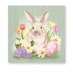 Decorata Seasonal Napkin Designs - Bunny & Flowers 3-ply Paper Napkins 33X33cm. - 93290