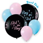 Latex Balloons - "Gender Reveal" Balloons 80cm. X1 and 30cm Balloons X4 (2 pink & 2 blue)  - 93401
