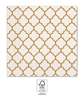 Decorata Everyday Napkin Designs - FSC  3-Ply Paper Napkins 33x33cm Brown Tiles - 94136