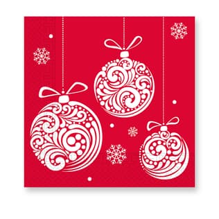 Decorata Seasonal Napkin Designs - Christmas balls 3-ply Paper Napkins 33X33cm. - 94204
