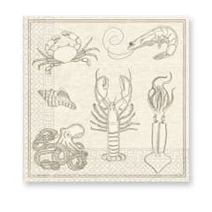 Everyday Napkin Designs - 3-ply Paper Napkins 33X33cm. Sea Creatures - 94679