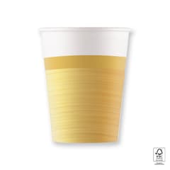 Decorata Gold & Silver Designs - FSC Paper Cups 200ml. Gold - 94784