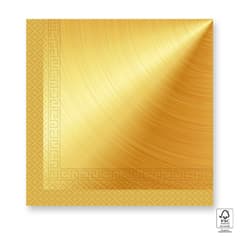 Decorata Gold & Silver Designs - FSC 3-ply Paper Napkins 33X33cm. Gold - 94785