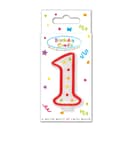 Decorata Numeral Candles - "Dots" Numeral Candle No. 1 in FSC Paper Box - 95318
