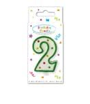 Decorata Numeral Candles - "Dots" Numeral Candle No. 2 in FSC Paper Box - 95319