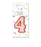 Decorata Numeral Candles - "Dots" Numeral Candle No. 4 in FSC Paper Box - 95321