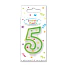 Decorata Numeral Candles - "Dots" Numeral Candle No. 5 in FSC Paper Box - 95322