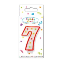 Decorata Numeral Candles - "Dots" Numeral Candle No. 7 in FSC Paper Box - 95324