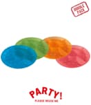 Decorata Reusable Party Products - Party Reusable Semi-transparent Platters with Compartments 29,5cm 4 colours assorted - 95554