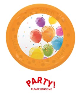 Kokliko Sparkling Balloons - Party Reusable Plate 21cm - 95685