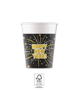 Decorata Happy New Year Flares - FSC Paper Cups 200ml - 95698