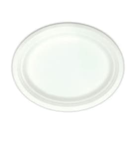 Decorata Sugarcane tableware set - White Sugarcane Oval Platters 32X25,5cm - 95833