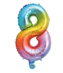 Numeral Foil Balloons - Rainbow Foil Balloon 95cm No. 8 - 95862