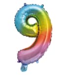 Numeral Foil Balloons - Rainbow Foil Balloon 95cm No. 9 - 95863