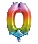 Numeral Foil Balloons - Rainbow Foil Balloon 95cm No. 0 - 95869