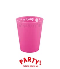 Decorata Reusable Party Products - Party Reusable Semi-transparent Cup 250ml Fluo Fucshia - 96046