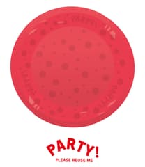 Decorata Reusable Party Products - Party Reusable Semi-transparent Plate 21cm Red - 96210