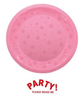 Decorata Reusable Party Products - Party Reusable Semi-transparent Plate 21cm Pink - 96211