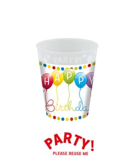 Decorata Happy Birthday Streamers - Party Reusable Party Cup 250ml - 96257