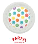 Decorata Multiwater Color Dots - Party Reusable Plate 21cm - 96283