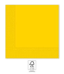 Decorata Solid Color - FSC Yellow Three-Ply Paper Napkins 33x33 FSC - 96310