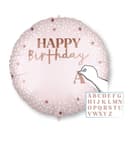 Standard & Shaped Foil Balloons - "Personalized Happy Birthday Pink" Foil Balloon 46cm - 96355