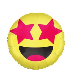 Decorated Foil Balloons - "Smiley Face" Round Foil Balloon 46cm - 96384
