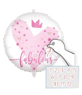 Decorated Foil Balloons - "Personalised Milestone Pink" Round Foil Balloon 46cm - 96387