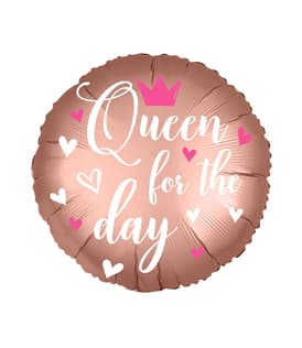 Decorated Foil Balloons - "Queen for the Day" Round Foil Balloon 46cm - 96389
