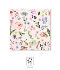 Napkin Designs - FSC 3-Ply Paper Napkins 25x25cm - Pink Butterfly - 96427