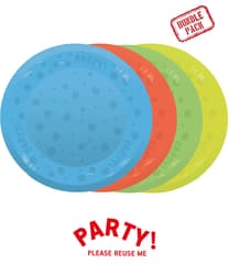 Decorata Reusable Party Products - Party Set Reusable Semi-transparent Plates 21cm Mixed colours - 96460