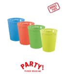 Decorata Reusable Party Products - Party Set Reusable Semi-transparent Cups 250ml Mixed colours - 96461